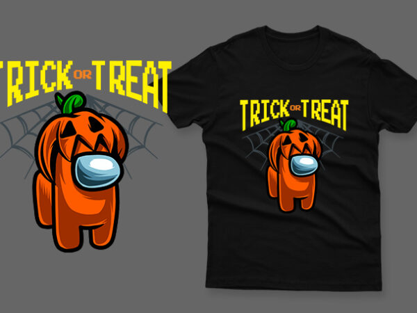 Trick or treat halloween pumpkin impostor t shirt designs for sale