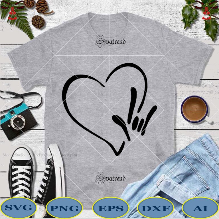 I love you heart sign language file svg ai dxf eps png, I love you