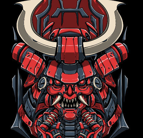 Mecha ronin war tshirt design