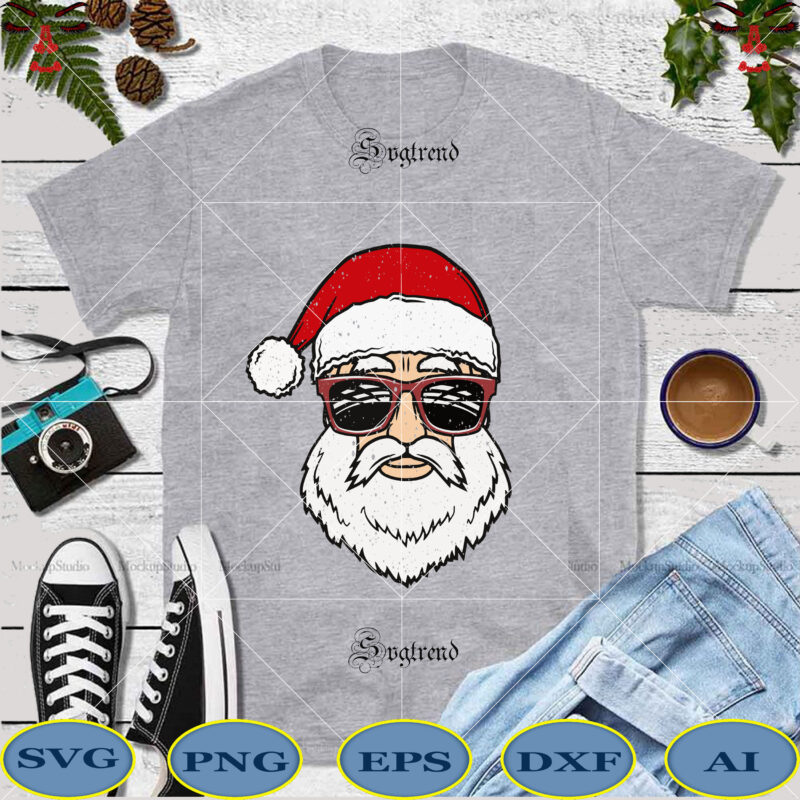 Santa in sunglasses wearing, Christmas Svg, Santa wearing sunglasses vector, Santa face Svg, Santa wearing sunglasses Svg, Santa vector, Christmas vector, Merry Christmas vector, Merry Christmas Svg, Winter Svg, Flying