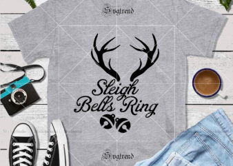 Sleigh Bells Ring Svg, Reindeer horns Svg, Bell Svg, Sleigh Bells vector, Sleigh Bells Ring logo, Christmas Svg, Xmas Svg, merry christmas logo, christmas svg, christmas vector, christmas logo, winter