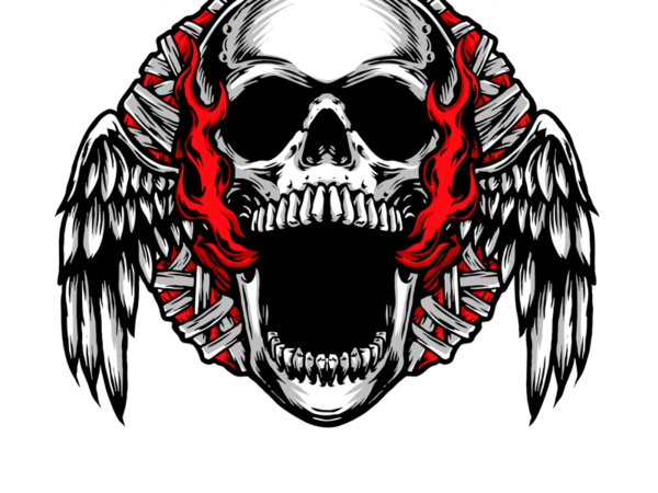 Flying skull t shirt graphic design