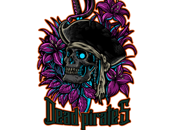 dead pirates t shirt vector illustration
