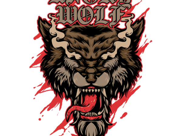 Angry wolf t shirt vector