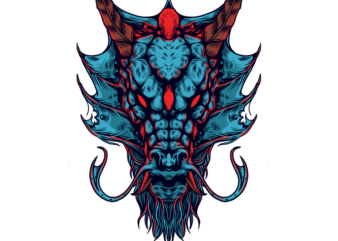 dragon ice t shirt vector illustration
