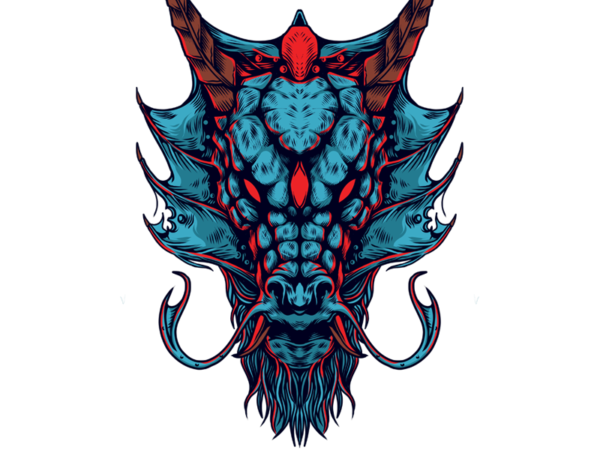 Dragon ice t shirt vector illustration
