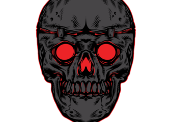 dark skull t shirt vector illustration