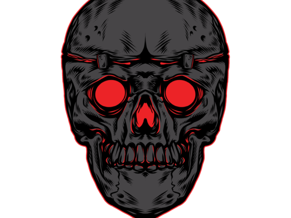 Dark skull t shirt vector illustration