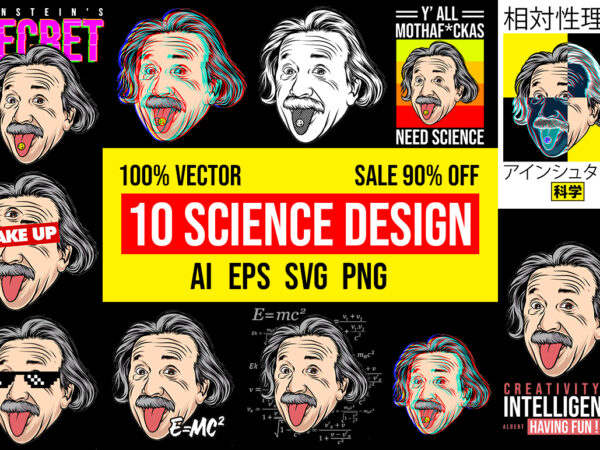 10 science design bundle 100% vector ai, eps, svg, png, cdr
