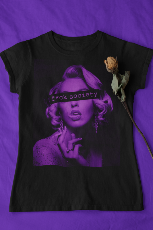 Fuck Society MARILYN MONROE Smoking T-Shirt Design – Trending – Free T-Shirt Mockup Included