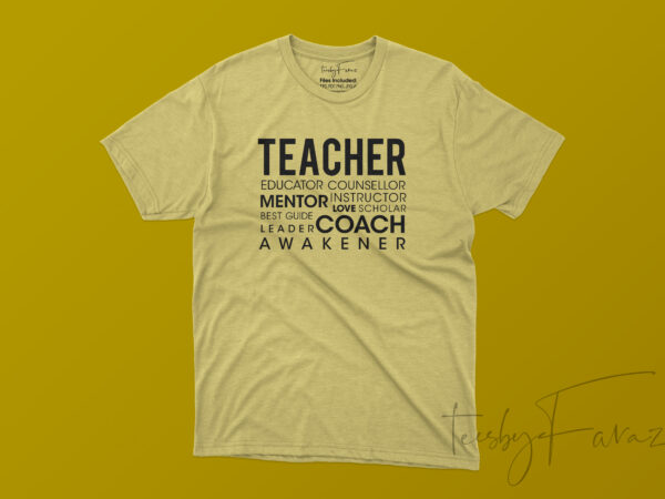 Teachers day t-shirt design for teacher’s gift