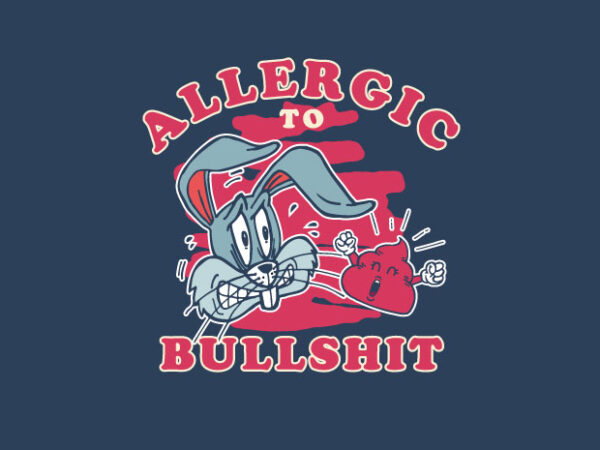 Allergic to bullshit t shirt vector