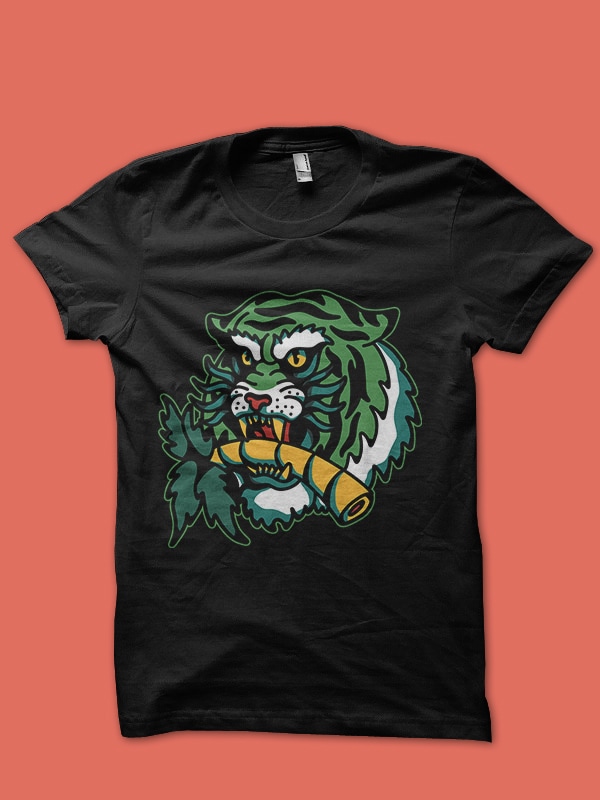 big cat tattoo tshirt design bundle