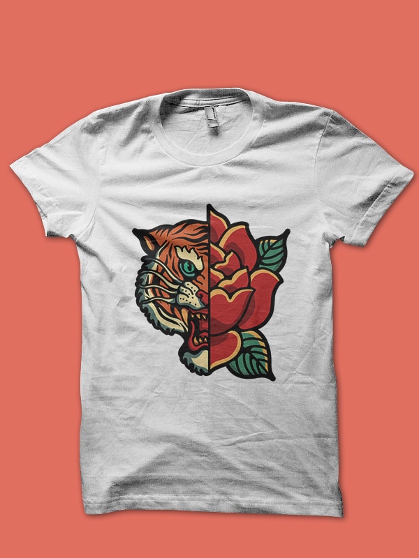 big cat tattoo tshirt design bundle