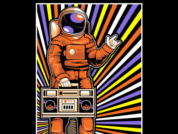 Astronaut love music t shirt vector