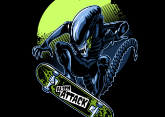 Alien Attack t shirt vector