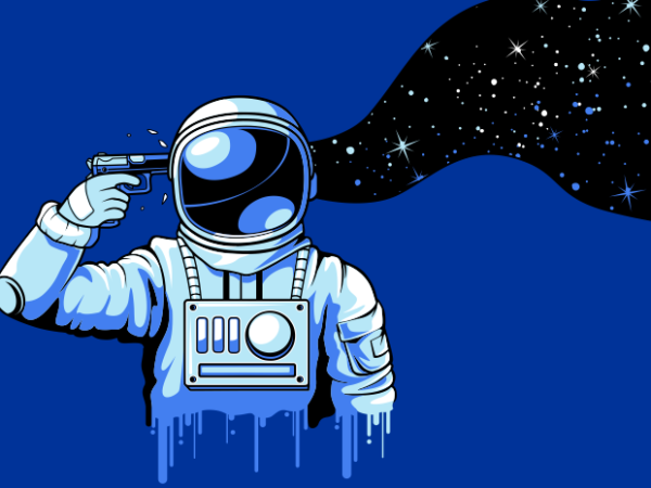 Astronauts in pressure t shirt vector
