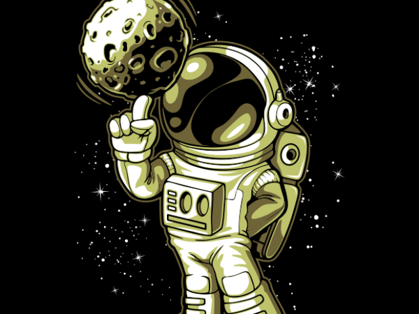 Astronaut and moon 2 t shirt vector