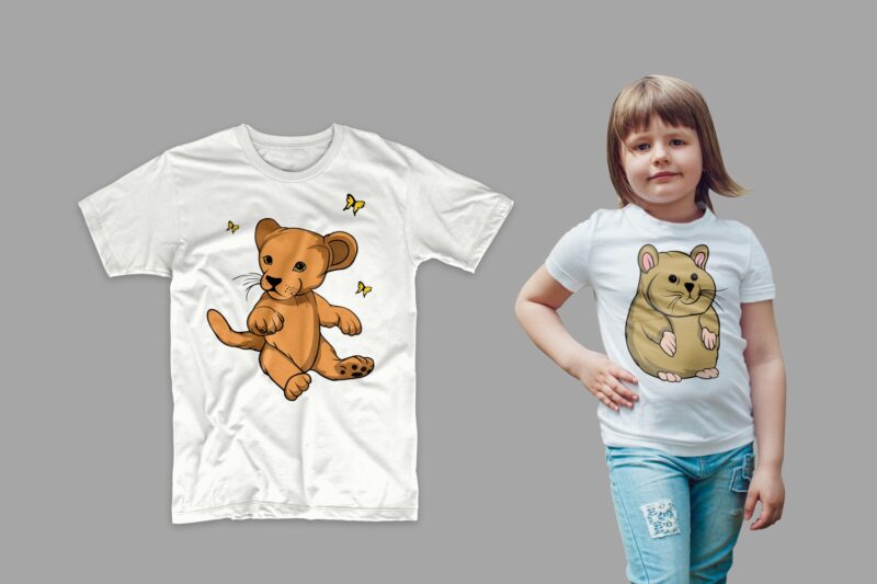 t-shirt vector 50 Animals Bundle T-shirt Designs Bundle, Cute Animal Illustration, Vector Cartoon bundle