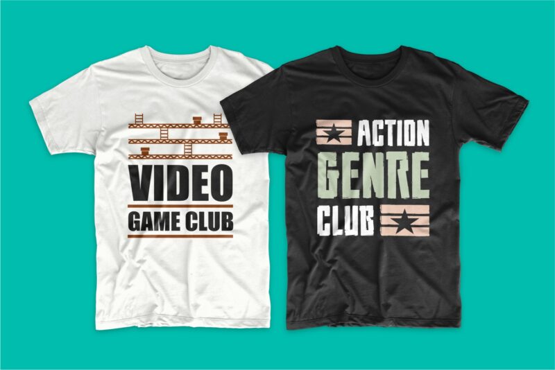 Gaming Gamer T-shirt Design Vector Bundle Sublimation, Gaming T-shirt Designs Bundle SVG PNG PSD, T shirt Design Bundle for Commercial Use