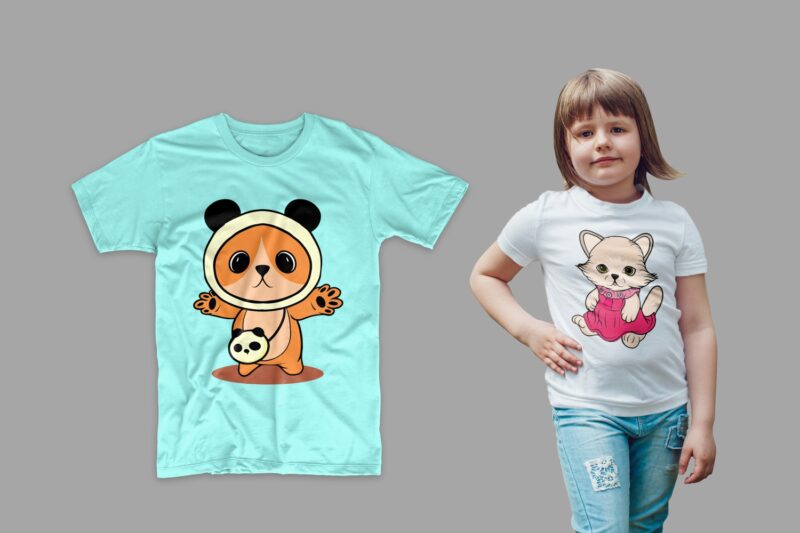 t-shirt vector 50 Animals Bundle T-shirt Designs Bundle, Cute Animal Illustration, Vector Cartoon bundle