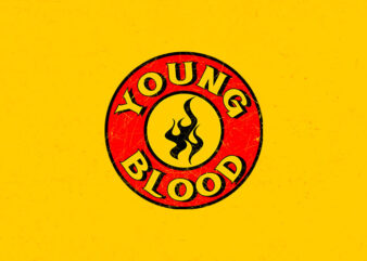 young blood emblem t shirt design template