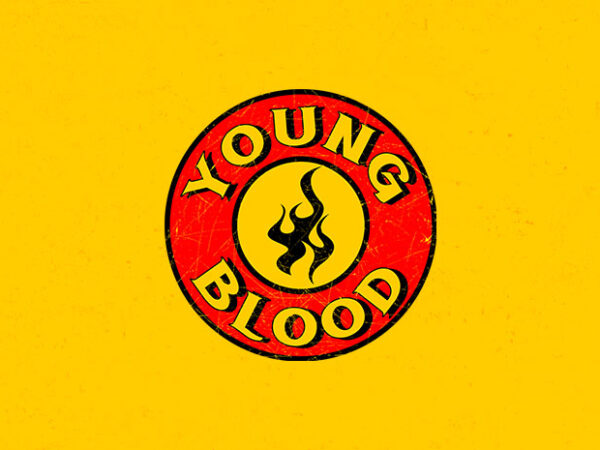 Young blood emblem t shirt design template
