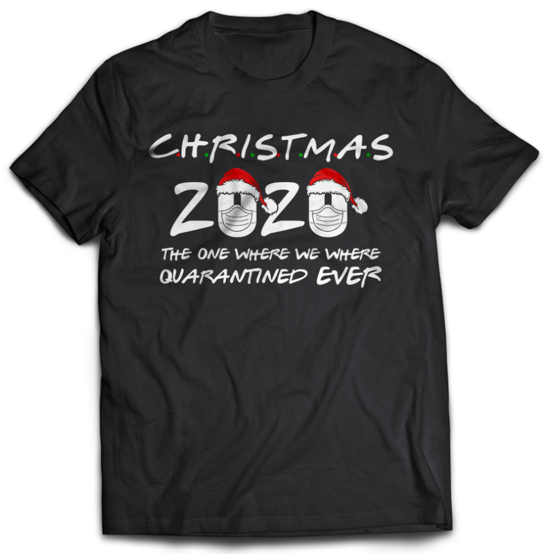 17 funny christmas quarantine template editable tshirt design bundles