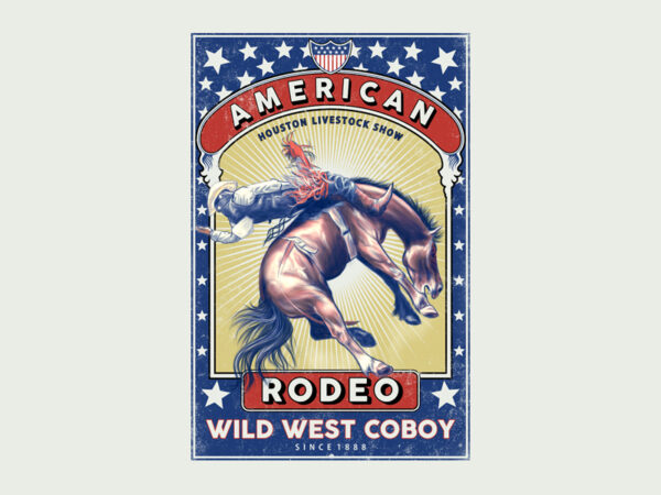 American rodeo t shirt vector
