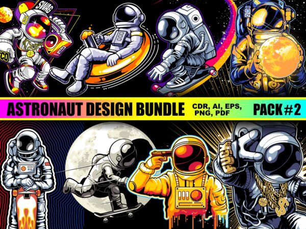Astronaut t-shirt designs bundle part 2