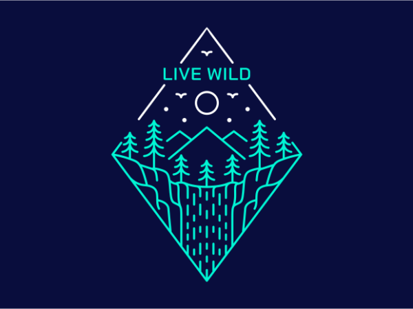 Live wild 3 t shirt vector graphic