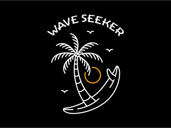 Wave seeker 1 t shirt design for sale