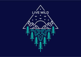 Live Wild 1 t shirt vector graphic