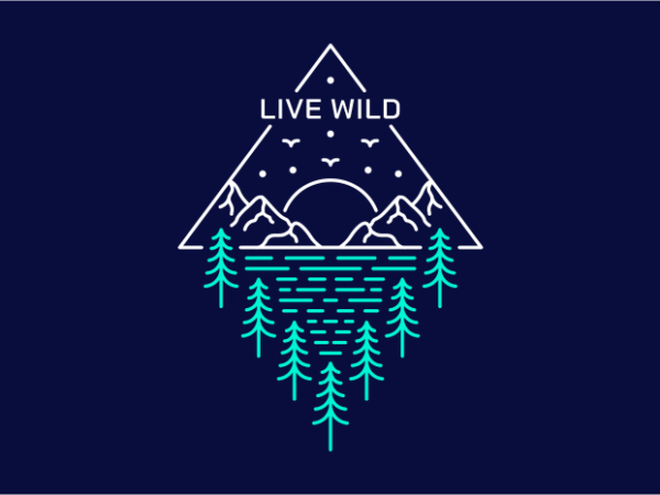Live wild 1 t shirt vector graphic