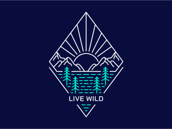 Live wild 2 t shirt vector graphic