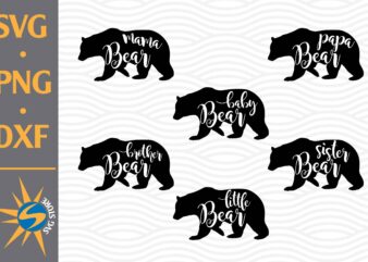 Bear Family SVG, PNG, DXF Digital Files Include