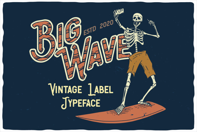 10 editable surfing t-shirts with bonus font – Big Wave