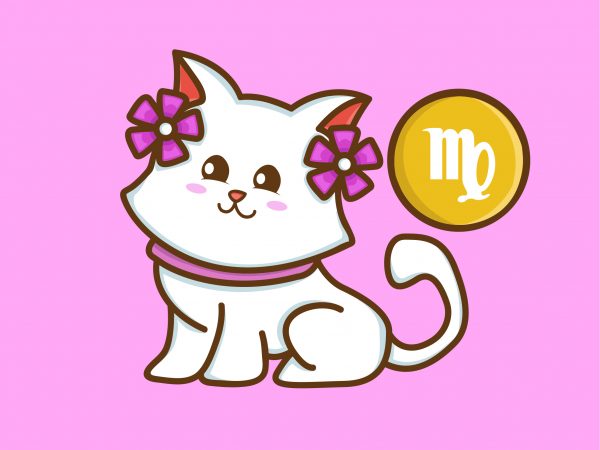 Cute virgo zodiac cat character t-shirt design