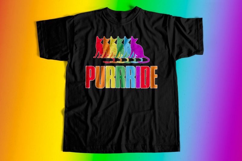 Cat lover Gay Pride T-Shirt design for sale – LGBT T-Shirt