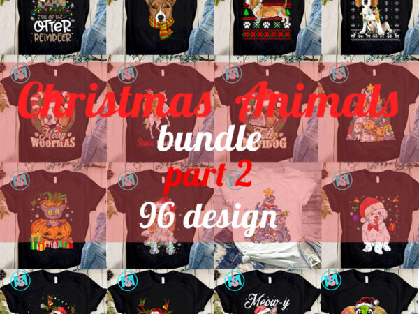 Christmas animals bundle png, dog png, merry christmas, cat png, dinosaur png, dachshund png, digital download t shirt vector file