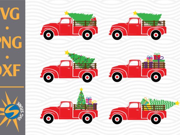 Christmas truck svg, png, dxf digital files include t shirt vector file