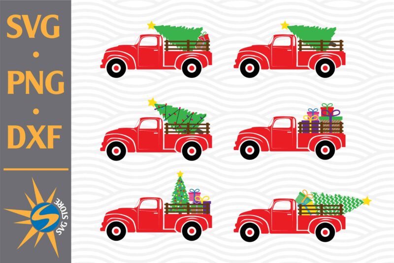 Christmas Truck SVG, PNG, DXF Digital Files Include