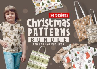 Christmas Patterns Bundle Vector. Christmas Seamless Pattern bundles t-shirt design, Christmas t shirt design bundle png psd svg png vector collection pack