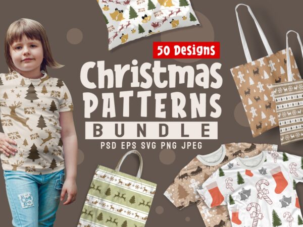 Christmas patterns bundle vector. christmas seamless pattern bundles t-shirt design, christmas t shirt design bundle png psd svg png vector collection pack