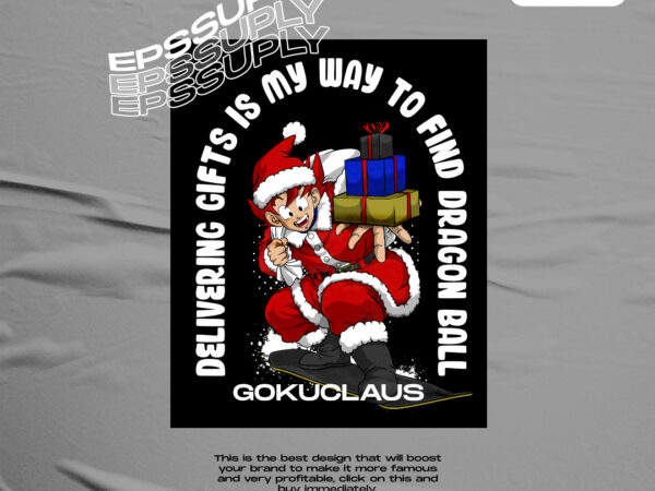 Goku clause christmas anime tshirt design