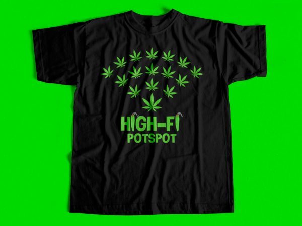 Highfi potspot cannabis t-shirt design for sale