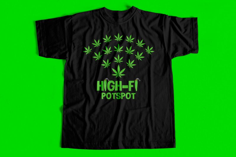 HighFi PotSpot Cannabis T-Shirt design for sale