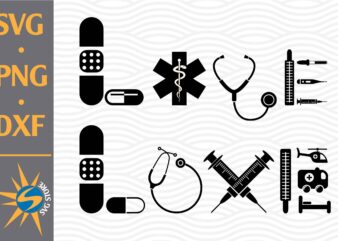 Love Medical SVG, PNG, DXF Digital Files Include