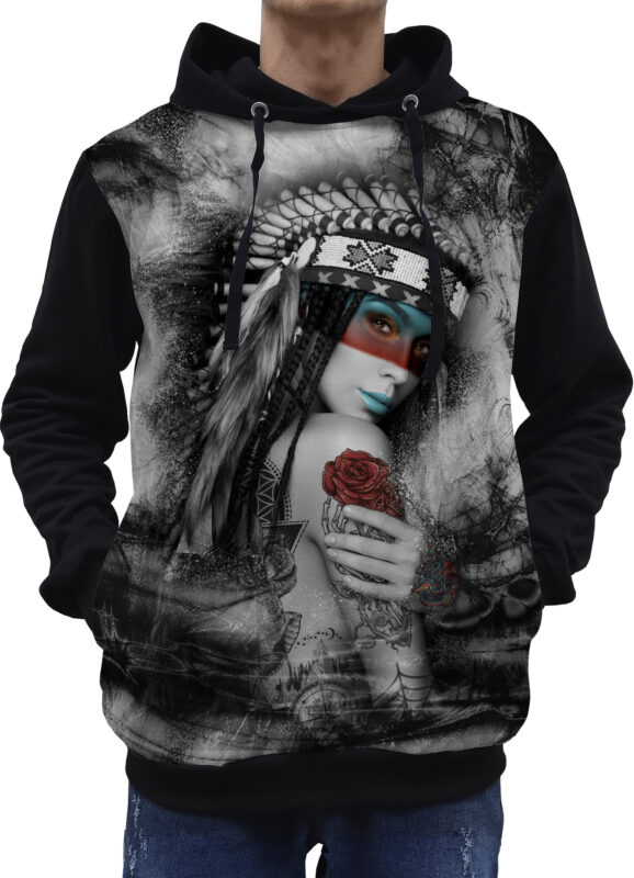 American Indian Girl Nebula - Camiseta Graphic Técnica de transferência por sublimação