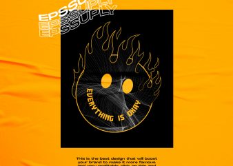 FIRE EMOJI SMILE TURBULENCE tshirt design